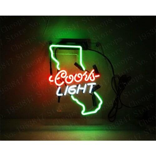 Coors Light California Gift Neon Signs Real Glass Tube Beer Bar Pub Homeroom Girlsroom Party Decor 14x7