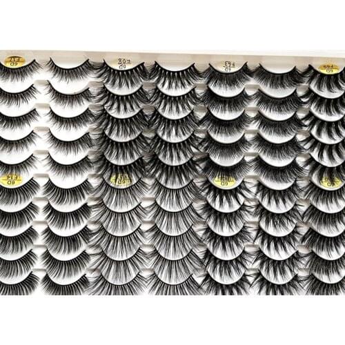 NEW 40pair Lashes Mink Eyelashes Real Mink Hair Fluffy Messy Soft Natural Lashes Makeup 3d Mink Lashes