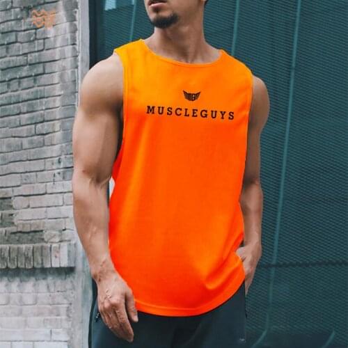New Mens Running Vest Gym Clothing Mesh Sports Bodybuilding Fitness Fashion Sleeveless Singlet Casual Quick Dry Tank Top Men