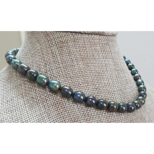 18"8-9MM NATURAL SOUTH SEA GENUINE MULTICOLOR PERFECT PEARL NECKLACE 666AAA