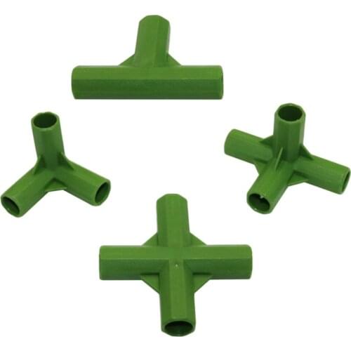 Plastic Flower support Lawn Stakes Edging Corner Connectors for 11mm Plant Stakes Bracket Connector 5 Pcs
