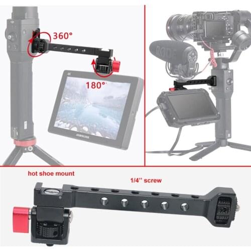 For Dji Ronin S SC ZHIYUN Weebill Crane 3 Gimbal Camera Monitor Stand Barcket with 1/4'' Hot Shoe Mic Flash Light Stand Holder