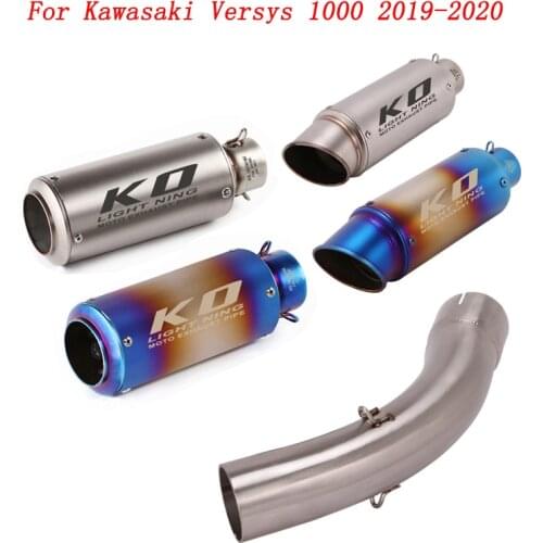 Escape Motorcycle Exhaust Mid Link Pipe And 51mm Muffler Stainless Steel Exhaust System For Kawasaki Versys 1000 2019-2020