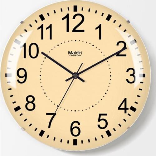 Japanese Simple Plastic Wall Clocks Mute Creative Yellow Wall Watches Calendar Retro Art Relojes De Pared Home Watch AC50AL