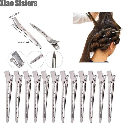 12 Pcs Hair Clips Barrettes Headwear Stainless Hairdressing Clips Clamp Salon Hairpins Hair Accessories DIY Hair Styling Tools