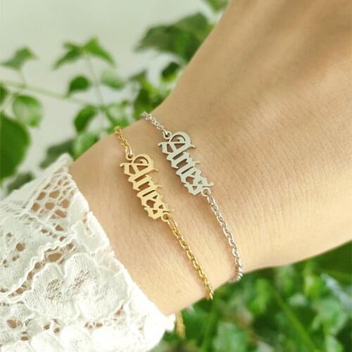 Star Sign Jewelry Letter Charm Aries Bracelets Gold Zodiac Constellation Pulsera Old English Bracelet For Women Bridesmaid Gift