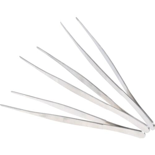 200-300mm/8-12'' Stainless Steel Straight Tweezers for Detailed Work Laboratory