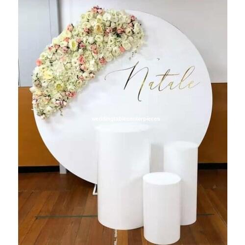 3pcs/set ) Wedding White Round Mental Plinth Pedestal Table Dessert Stand senyu1581