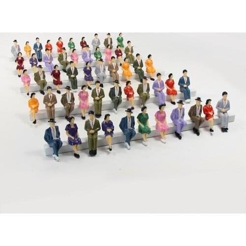 48pcs 1:30 Scale Model figure G scale Figures All Seated Painted People Model Railway P3002