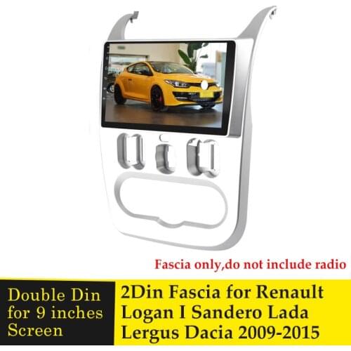 9" Car Radio Fascia Frame CD DVD Facials Install Panel Dashboard Bezel Trim Kit for Renault Dacia Duster Logan Sandero 2010-2013