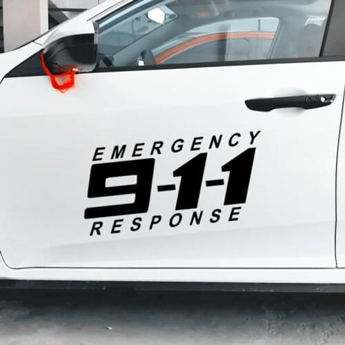 911 Police Alarm call Emergency Response Car Stickers Funny Creative Decoration Decals For Doors Auto Tuning Styling Vinyls D21