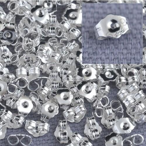 In Stock 1000PCS/Lot Genuine 925 Sterling Silver Stamped Jewelry Findings Back Stopper For Stud Earrings Accessories