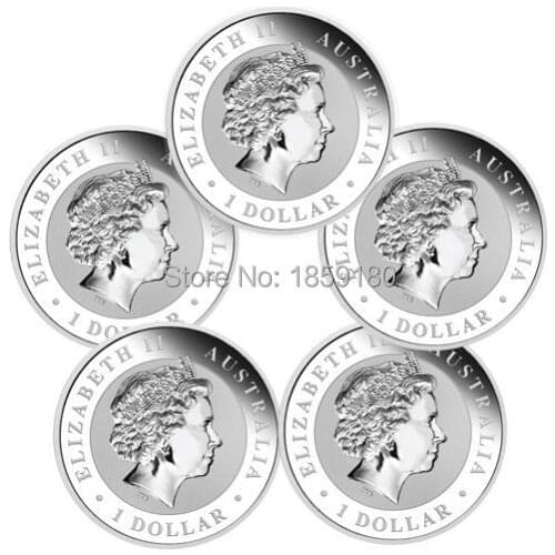 Free shipping,5pcs/lot ,2016 Australia $1 1 Oz Silver Kookaburra Coin