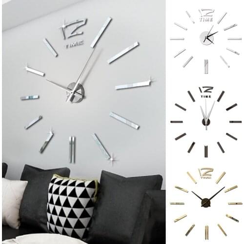 60cm Modern Design Mini DIY Large Wall-Clock Sticker Mute Digital 3D Wall Big Clock Living Room Home Office Decor Christmas Gift