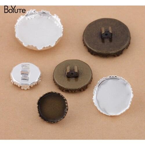 BoYuTe (50 Pieces/Lot) 15-20-25MM Cabochon Base Hair Rope Clip Clasps Blanks Tray Bezel Diy Handmade Jewelry Materials