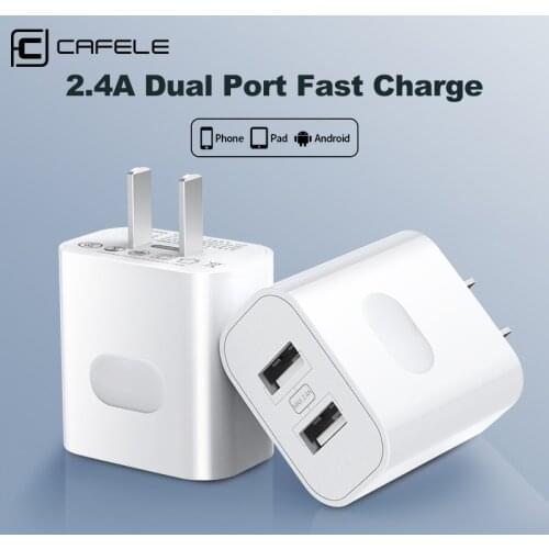 Cafele 2.4A Phone Charger Usb Charger For iPhone 12 11 Pro Max Mini Xiaomi Redmi Note 9 Airpods Power Adapter iPhone Accessories