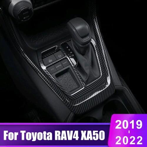 For Toyota RAV4 RAV 4 XA50 2019 2020 2021 ABS Wood Grain Car Gear Shift Panel Interior Protector Cover Trim Sticker Accessories