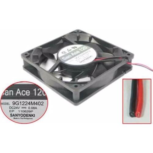 Sanyo Denki 9G1224M402 DC 24V 0.08A 120x120x25mm 2-wire Server Cooling Fan
