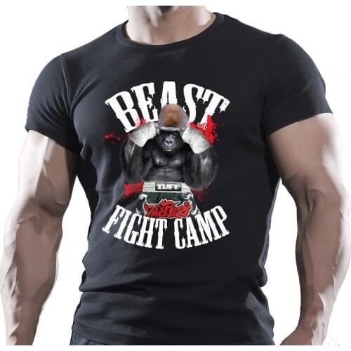 MMA Fighting Workout Bodybuilding Training Gorilla Fight Camp T-Shirt. Summer Cotton O-Neck Short Sleeve Mens T Shirt New S-3XL