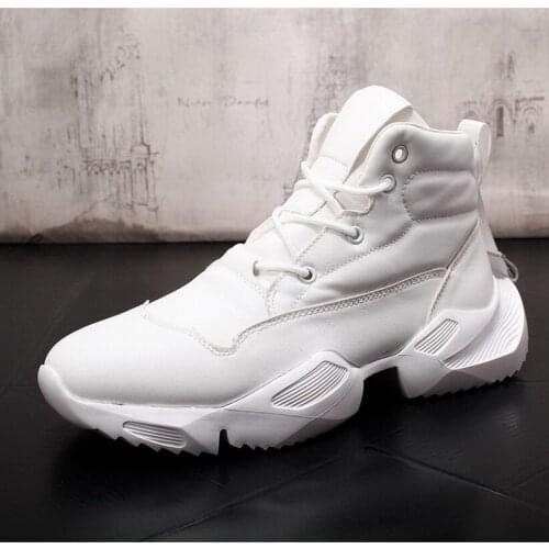 Hot Selling Younger Mens White Fashion Casual Comfort Shoes Lace Up British Trending Leisure Print Platform Warm Zapatos ERRFC