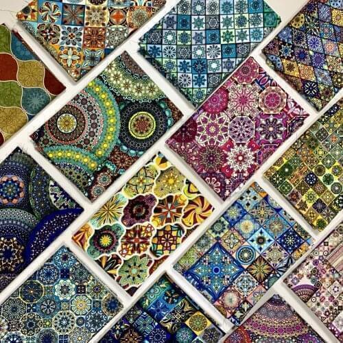 Genres Printed Cotton Fabric Mandala Bohemian Vintage Ethnic Style Quilting DIY Handmade Sewing Per Meter