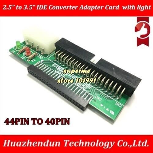 DEBROGLIE NEW 2.5" to 3.5" IDE Converter Adapter Card 44pin Laptop Hard Drive HDD to Desktop IDE Converter Card with light