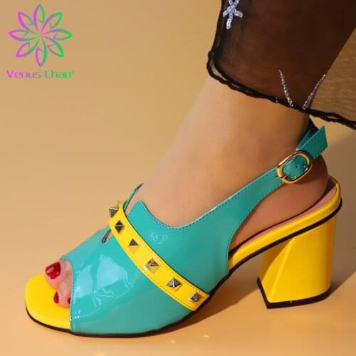 New Summer African Shoes Without Bag Matching Set Italian Shoes Nigerian Summer Wedding High Sandals Shoes High Heel Wedding