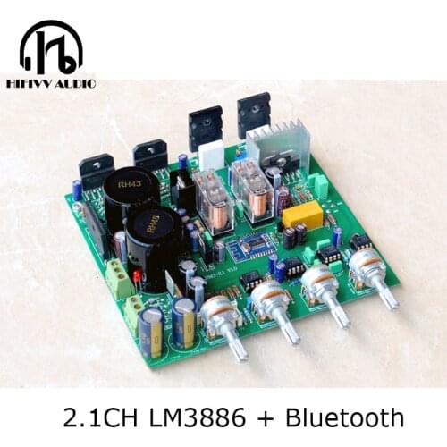 Bluetooth 4.2 LM3886 2.1CH amplifier board kits 2SC5200 2SA1943 68W+68W+150W
