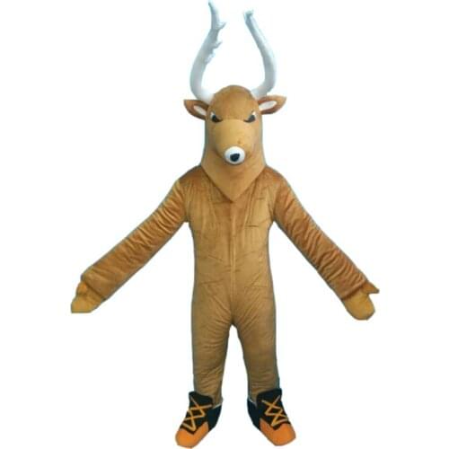Deer Custom Mascot Costume Adult Cartoon Animal Cosplay Costume With Fan Inside Head For Commercial Advertising promotion