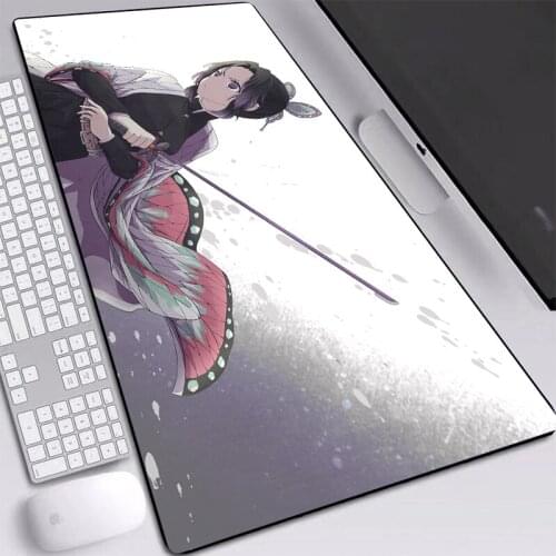 Anime Mouse Pad Large Ghost Blood Blade Hemming Natural Softy Rubber Desk Mat for Notebook Laptop Game Gamer Play XXL