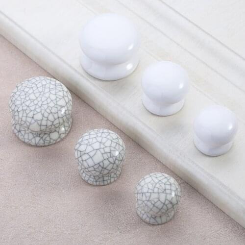 Round Ceramic Knobs and Handles for Furniture Wardrobe Kitchen Cabinet Handles Dresser Drawer Knobs Cupboard Pulls Hardware