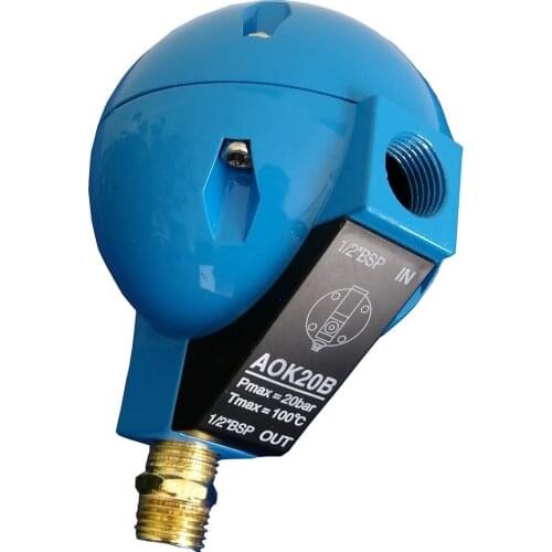 Round Ball Float Type Air Compressor Water Drain Valve 1/2 "BSP 400L/H 20 Bar Compressed Air Condensed Fluid Auto-drainer