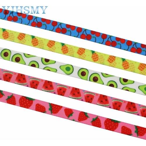 3/8” Fruits print Pattern Ribbon,5 yards DIY handmade hair accessories Material , Bow Decoration,L-20716-670