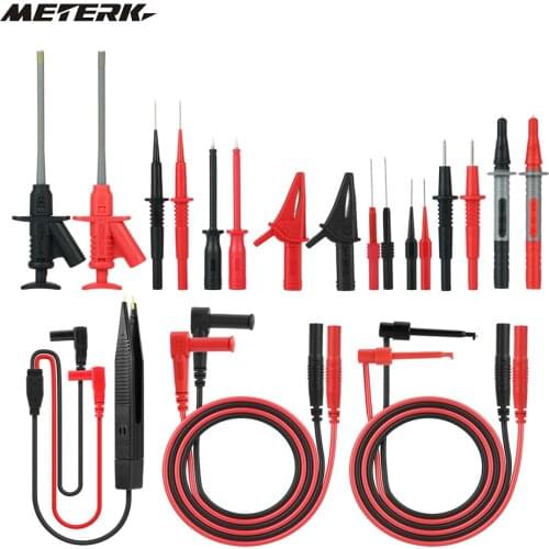 Meterk MK29 Electronic Test Lead Kits For Digital Multimeter tester with Alligator Clips Replaceable Probes Tips Accessories Set