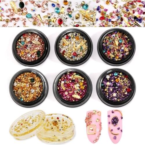 Mix-shape Metal Epoxy Resin Mold Filling Crystal Rhinestones Metal Sandstone Glass Beads Gems for Epoxy Resin Jewelry DIY