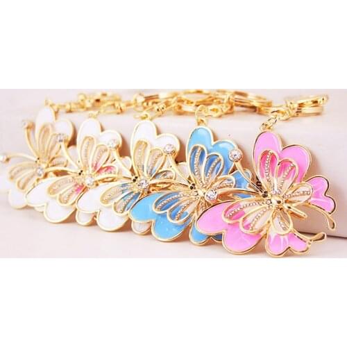 Fashion insect animal key chain series creative craft small gift butterfly key chain car key chain female bag metal pendant