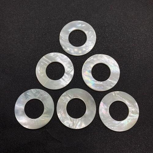 Non-porous Sea Shell Pendant White Shell Bead Mother-of-Pearl Circle Pendant DIY Fashion Necklace Earrings Jewelry Accessories