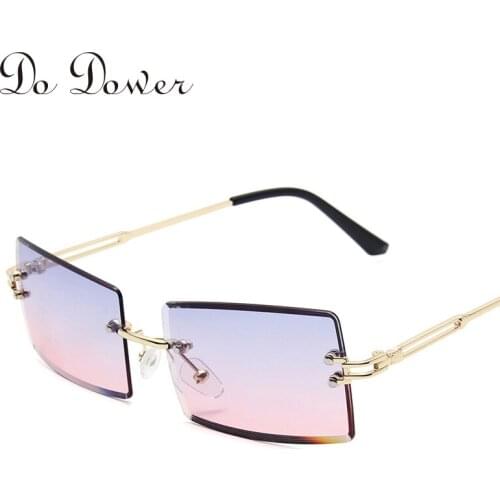 2021 new rimless edge-cut Sunglasses Ladys Square gradient sunglasses fashion trend street-shot sunglasses uv400