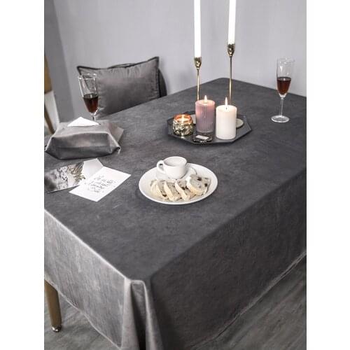 Nordic Style Soild Velvet Table Cloth Fashion Home Party Decor Table Cover 12 Colors Rectangle Luxury Tablecloth Water Washable