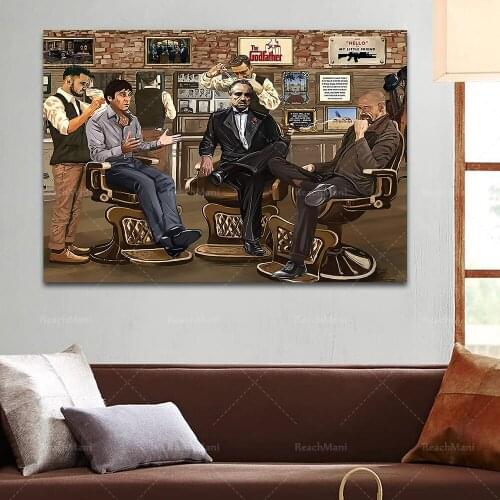 Barbershop canvas movie, godfather movie, movie lovers gift