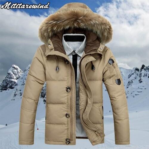 White Duck Down Parkas Jacket Mens Winter Jacket Thick Warm Snow Parka Hombre Jacket Overcoat Windbreaker Men Hooded Warm Jacket