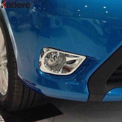 Front Fog Light Lamp Cover Trim For Toyota Vios Yaris Sedan 2013 2014 ABS Chrome Head Foglight Frame Covers Car Accessories 2pcs