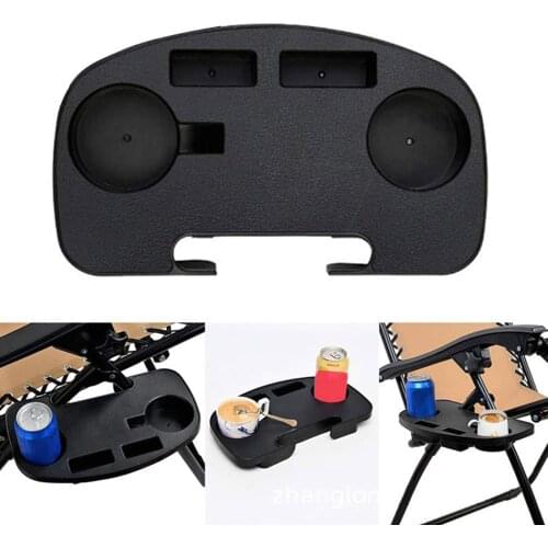 Portable Black Folding Chair Cup Holder Tray Outdoor Garden Trays Beverage Beach Coffee Gravity Tea Recliner Bottle Camping Tool