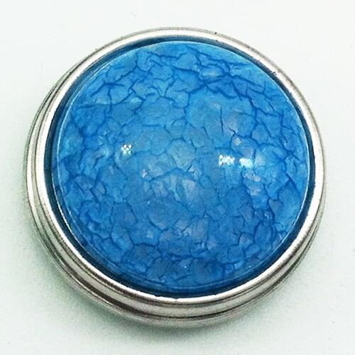 18mm Crackle blue black Resin Sanp Button For snap jewelry Nr905