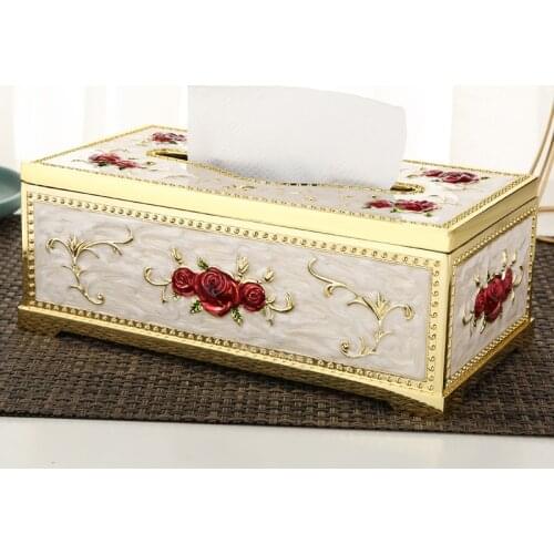Desktop Tissue Box Removable Organizer Paper Rack/Holder Waterproof Housewear & Furnishings Bathroom/Livingroom Useful Gold