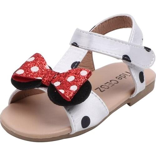 Kids girls sandals summer children shoes with bow girl princess shoes cute little child soft bottom beach sandals fashion