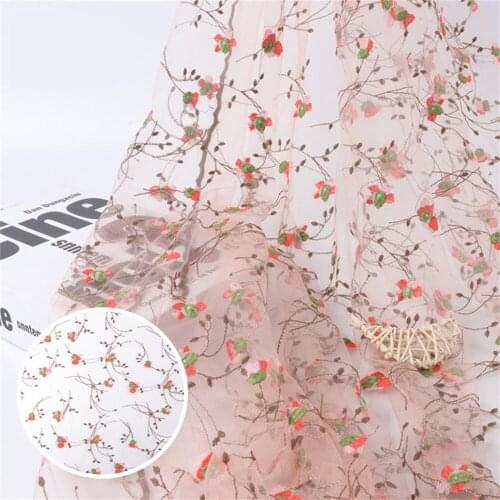 3D Fresh Applique Flower Mesh Lace Fabric Embroidered DIY ChildrenS Clothing Skirt Dress Net Gauze V2831