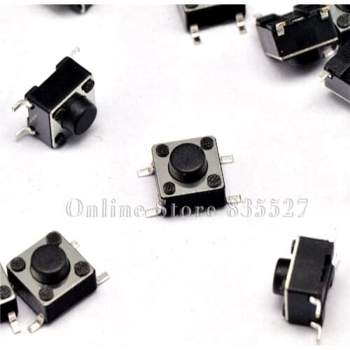 200PCS/LOT 6 * 6 * 5 MM SMD tact switch 4-pin four feet micro button switch 6*6*5MM touch switch 6x6x5