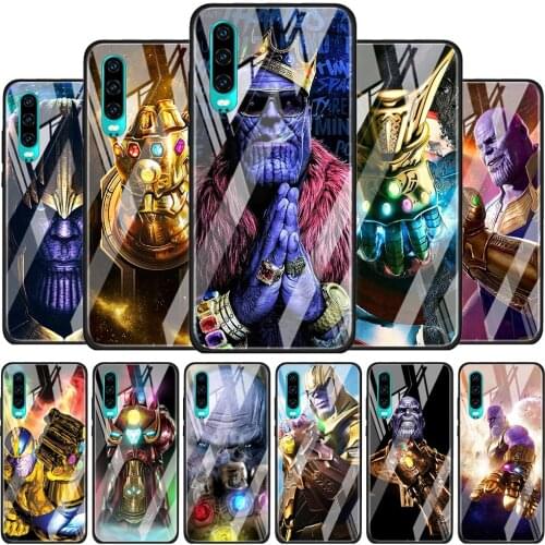 Thanos marvel hero for Huawei P40 P30 Pro Plus P20 P10 Lite P Smart Z 2021 2020 2019 Luxury Tempered Glass Phone Case