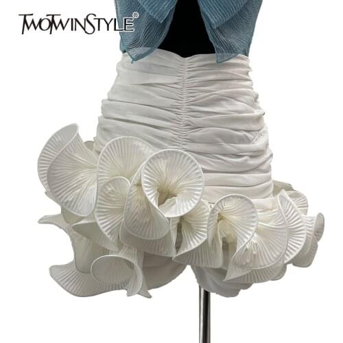 Плиссированная юбка TWOTWINSTYLE China At AliExpress